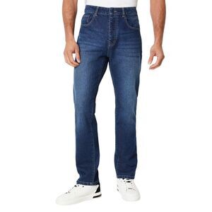 Maine Mens Plain Straight Jeans / Dark Blue